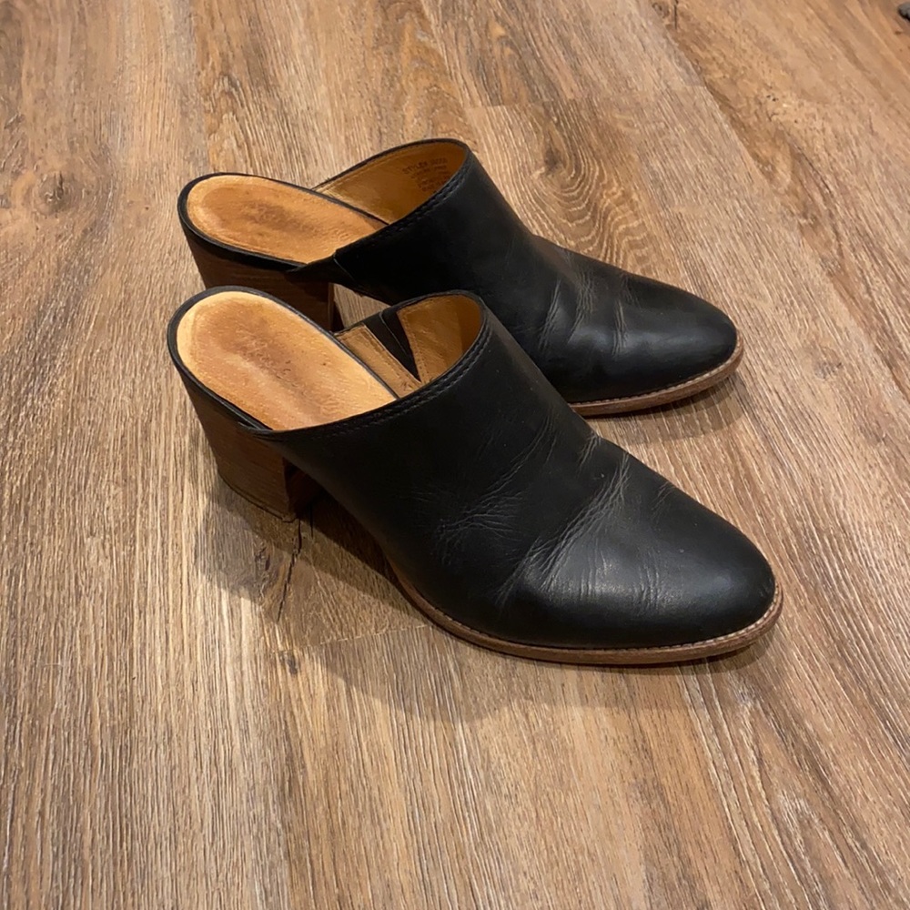 Madewell black leather the Harper mules size 8